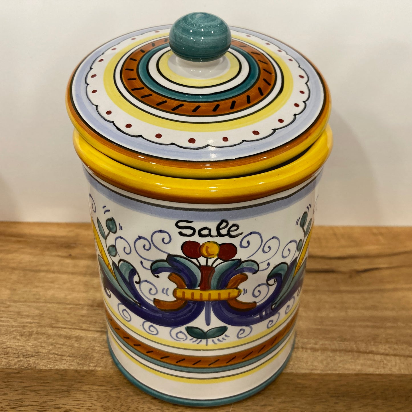 Ricco Deruta Majolica Italian Ceramic Sale [Salt] Canister Jar