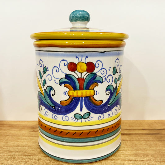 Ricco Deruta Piccola Italian Ceramic Pottery majolica multi use canister jar Made in Deruta Italy
