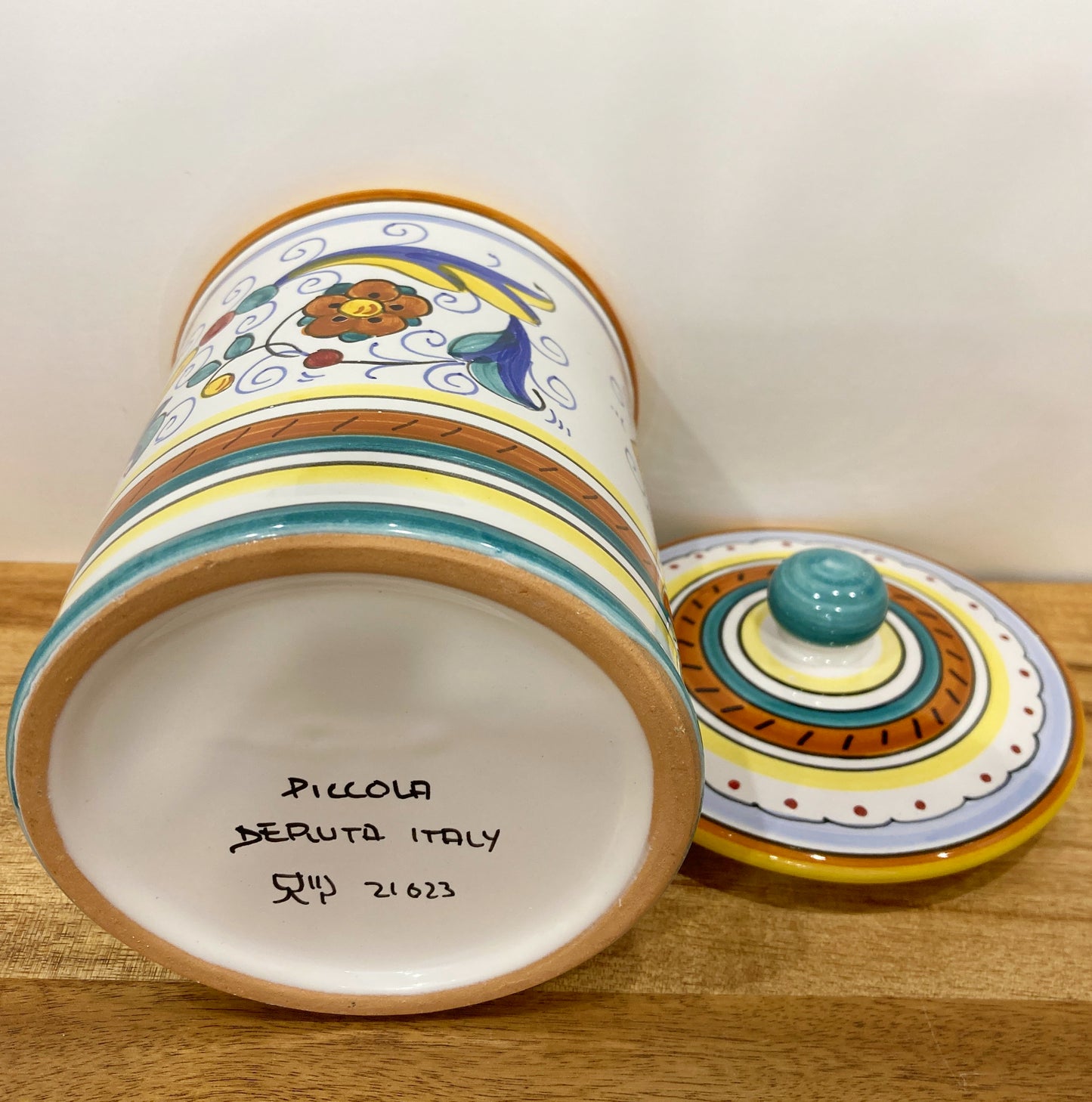Ricco Deruta Piccola Italian Ceramic Pottery majolica multi use canister jar Made in Deruta Italy 3