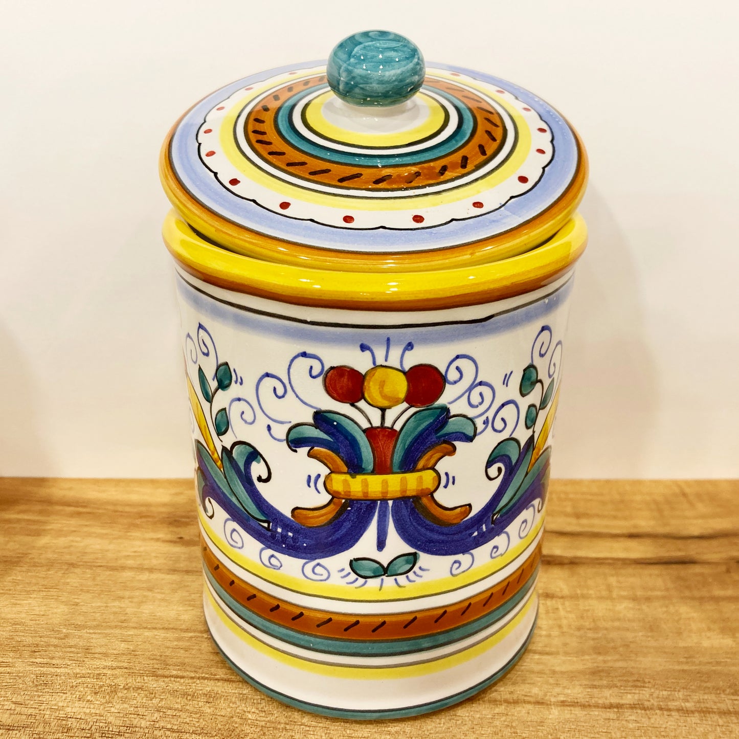 Ricco Deruta Piccola Italian Ceramic Pottery majolica multi use canister jar Made in Deruta Italy 2