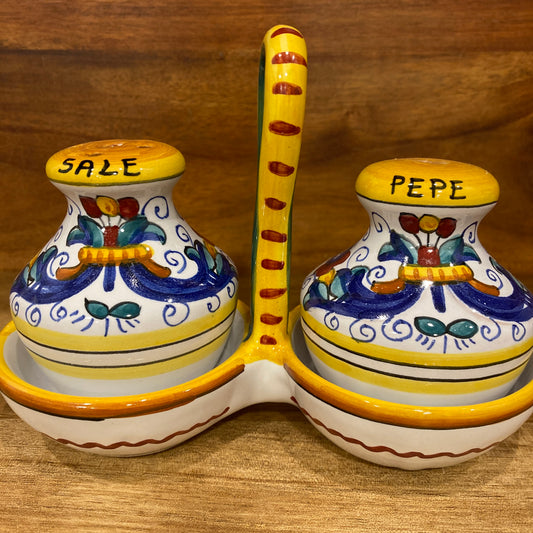 Ricco Deruta Majolica Italian Ceramic Salt and Pepper Shaker Set at Piccola The Italian Gift Co. 1