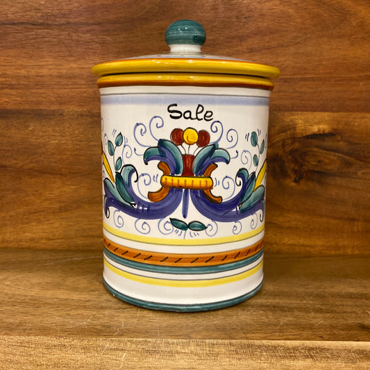 Ricco Deruta Piccola Italian Ceramic Pottery sale salt canister jar Made in Deruta Italy