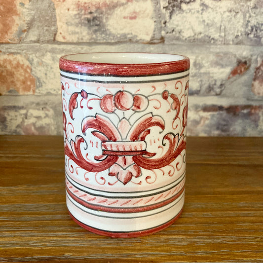 Red Ricco Deruta Majolica Italian Ceramic Toothbrush Holder at Piccola The Italian Gift Co.