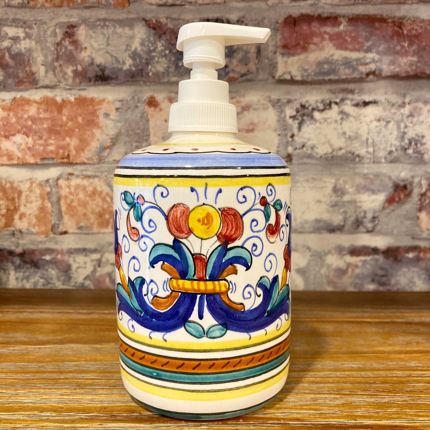 Ricco Deruta Majolica Italian Ceramic Decorative Liquid Soap Dispenser Made in Italy 2