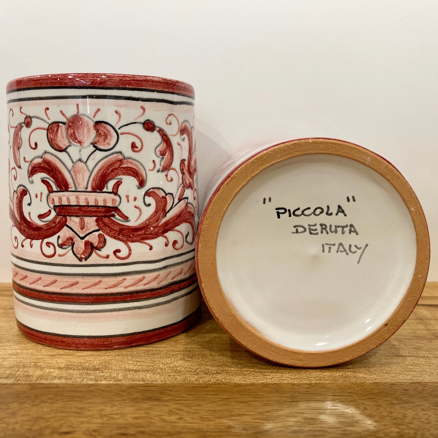 Red Ricco Deruta Majolica Italian Ceramic Toothbrush Holder at Piccola The Italian Gift Co.