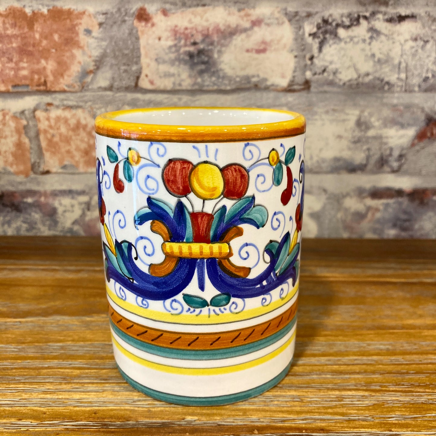 Ricco Deruta Majolica Italian Ceramic Toothbrush Holder
