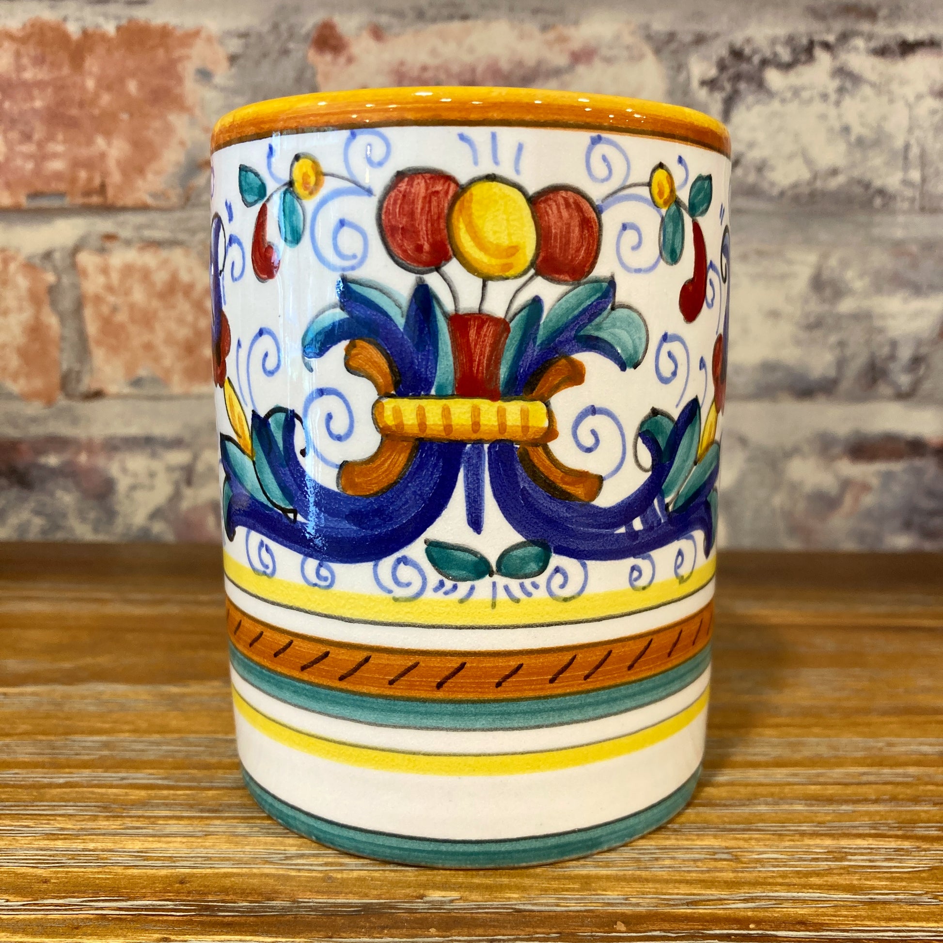 Ricco Deruta Majolica Italian Ceramic Decorative Makeup Brush Holder Made in Italy 1