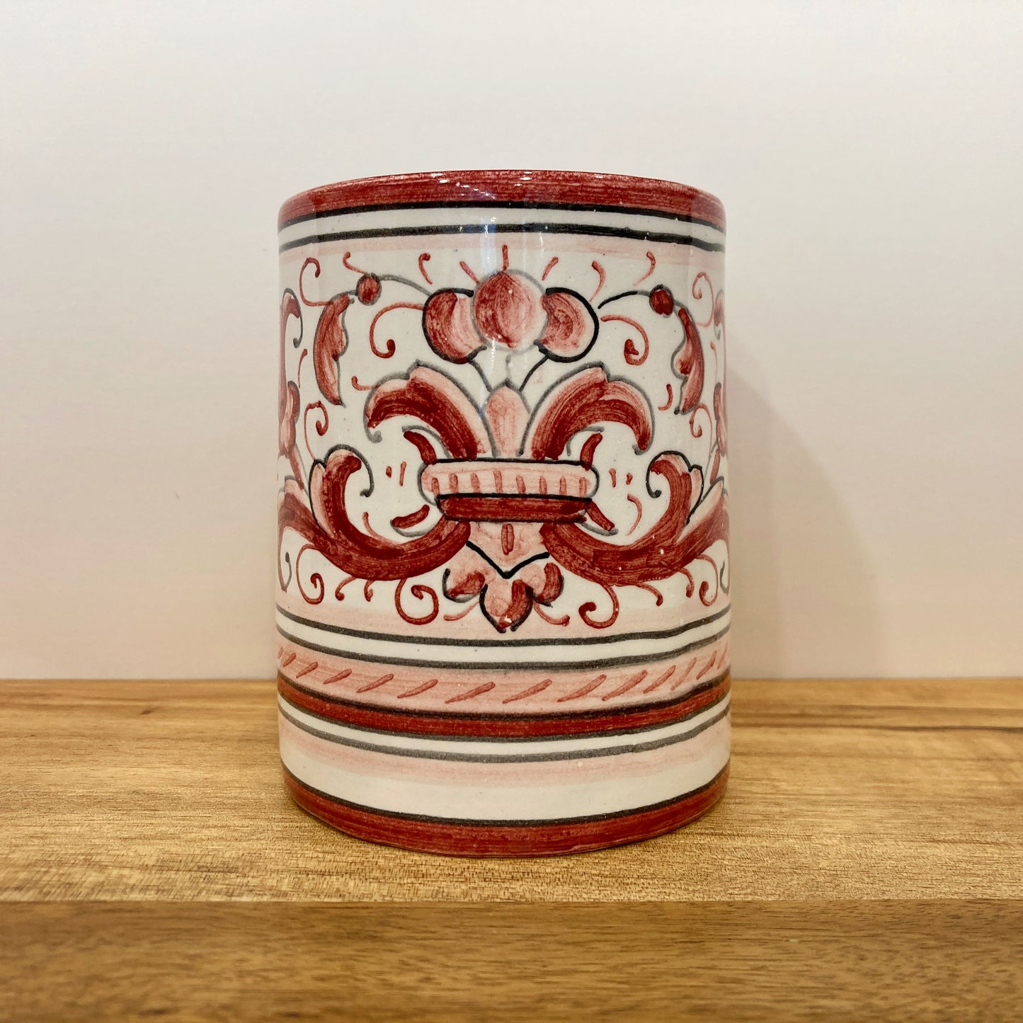 Red Ricco Deruta Majolica Italian Ceramic Toothbrush Holder at Piccola The Italian Gift Co.