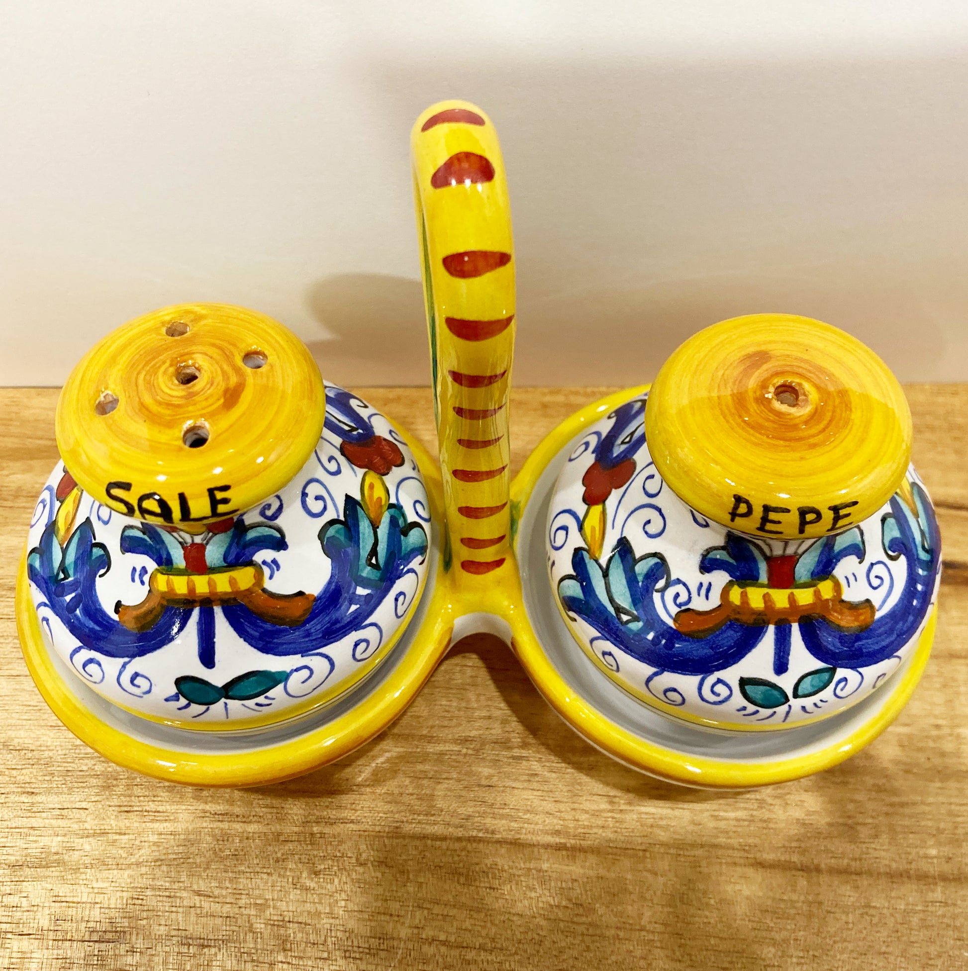 Ricco Deruta Majolica Italian Ceramic Salt and Pepper Shaker Set at Piccola The Italian Gift Co. 5