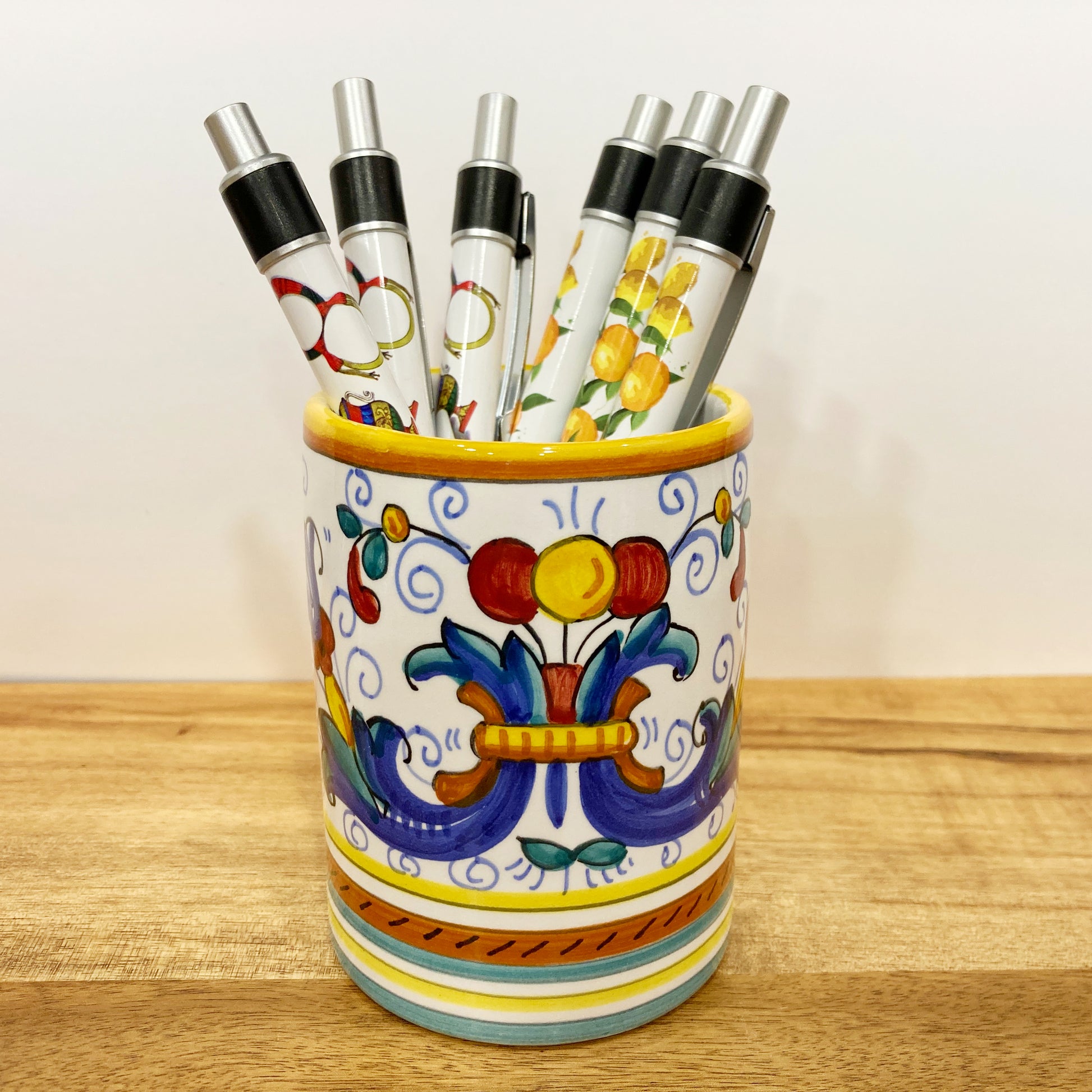 Ricco Deruta Majolica Italian Ceramic Decorative Pen Holder Made in Italy 2