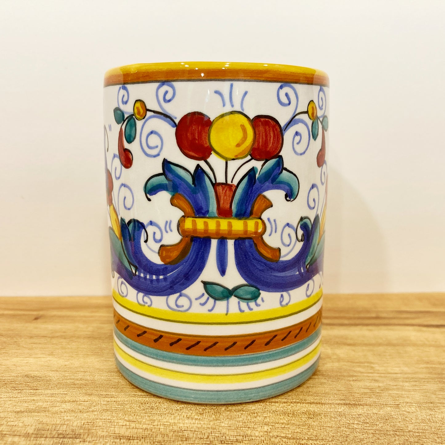 Ricco Deruta Majolica Italian Ceramic Decorative Tooth Brush Holder Made in Italy 1