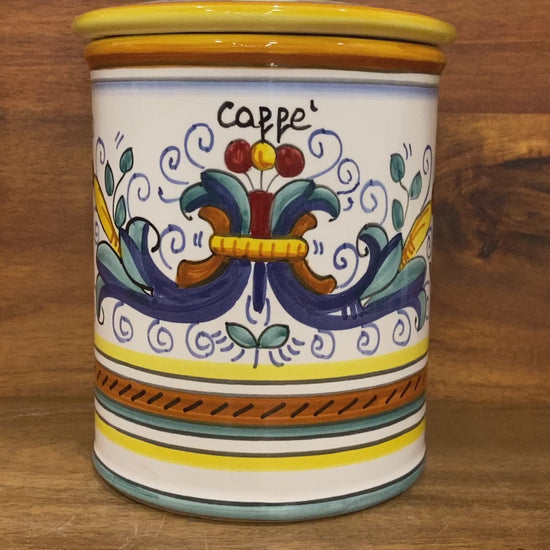 Ricco Deruta Piccola Italian Ceramic Pottery majolica caffe coffee canister jar Made in Deruta Italy 4