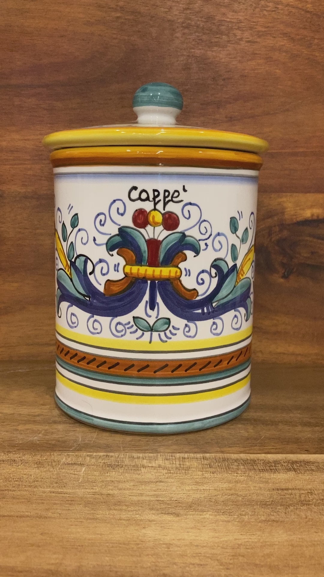 Ricco Deruta Piccola Italian Ceramic Pottery majolica caffe coffee canister jar Made in Deruta Italy 4